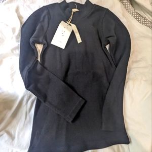 Lil Legs cotton black ribbed mock neck size 6